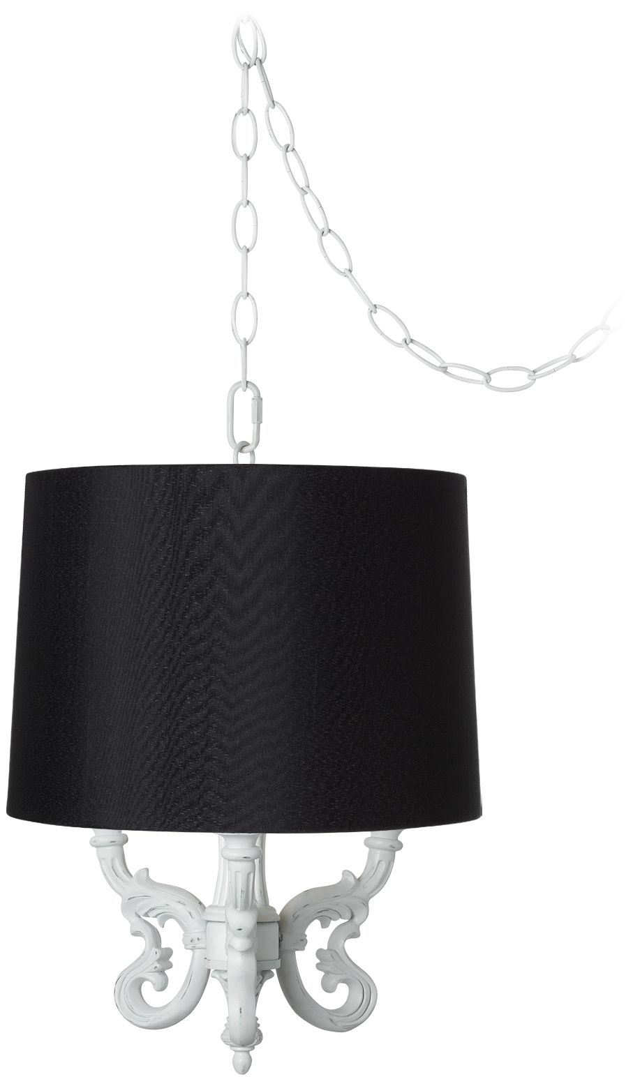 Roco Black Designer Shade 14" Wide Mini Swag Chandelier
