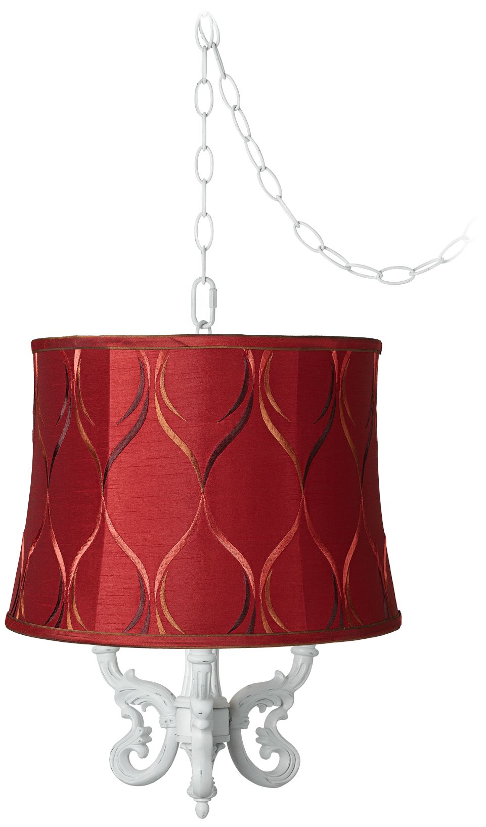 Roco Designer Merlot Shade 16" Wide Mini Swag Chandelier