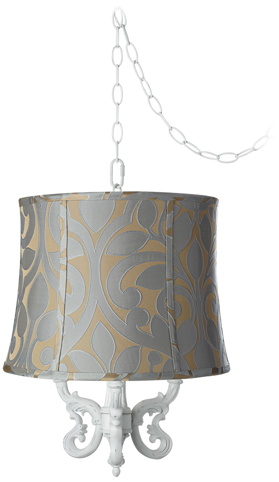 Roco Lillian Floral Shade 16" Wide Mini Swag Chandelier