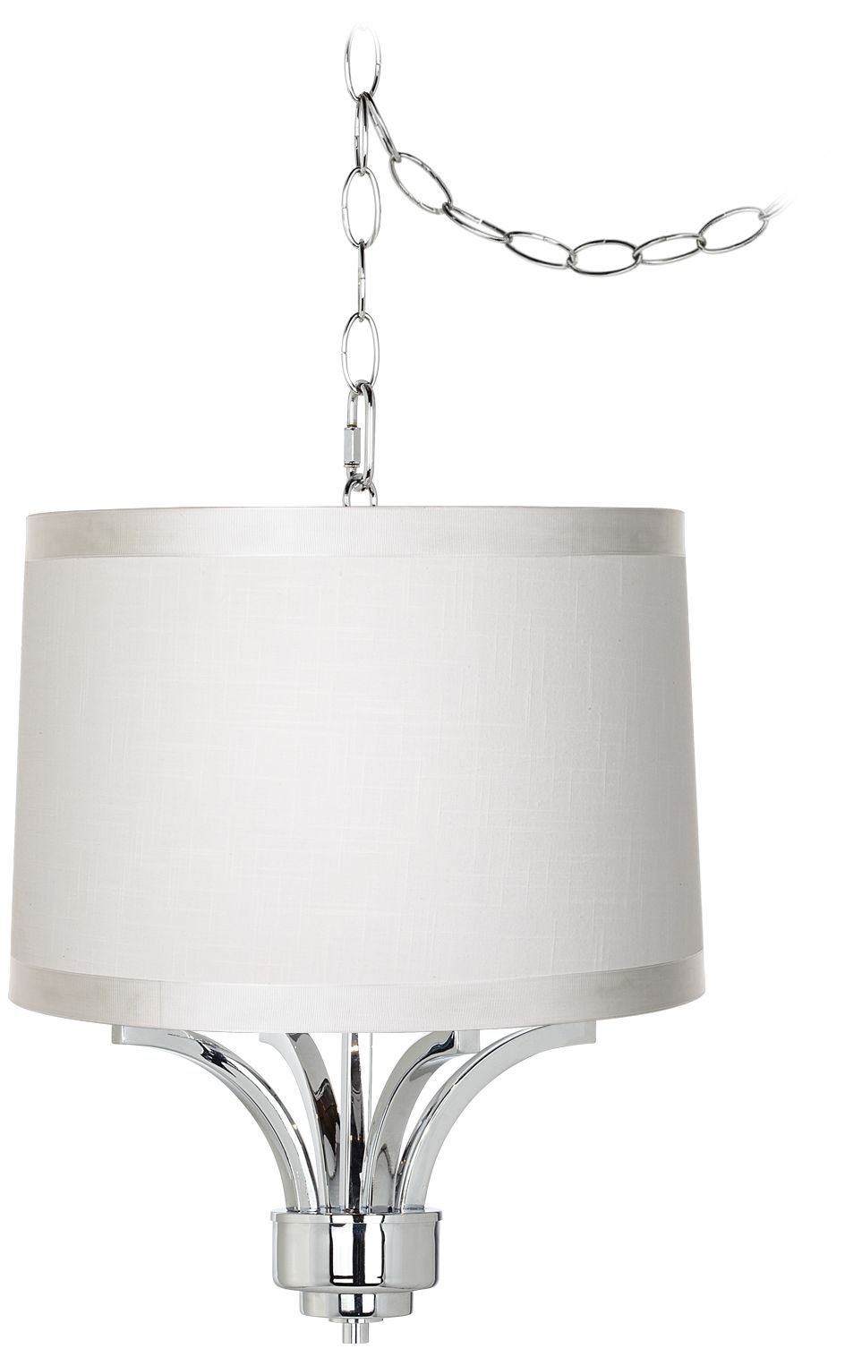 Fortuna Chrome 16" Wide Off-White Drum Mini Chandelier
