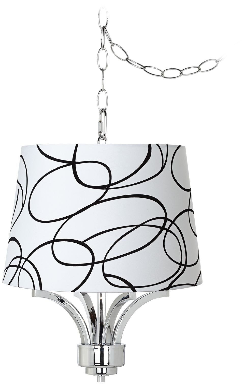 Fortuna Chrome 16" Wide Squiggle Shade Mini Chandelier