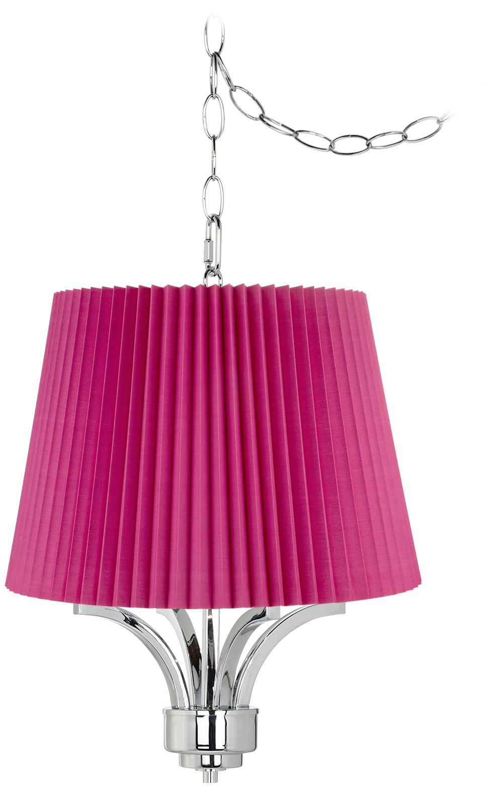 Fortuna Chrome 17" Wide Hot Pink Mini Chandelier