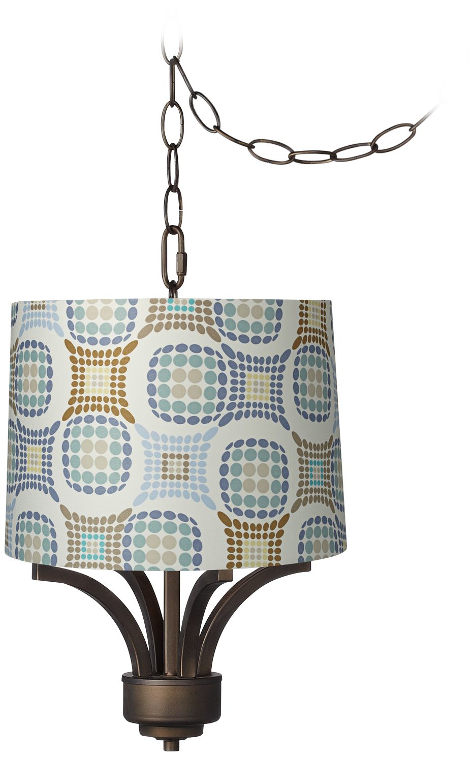 Fortuna Bronze 14" Wide Dot Shade Mini Chandelier