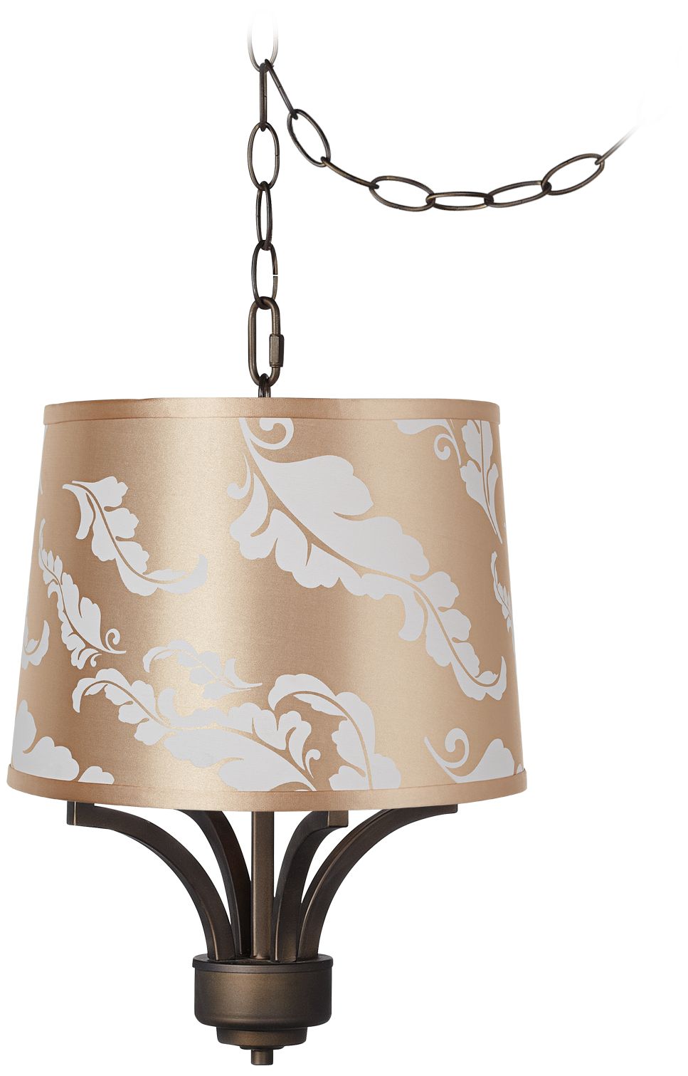 Fortuna Bronze 15" Wide Beige Leaf Mini Chandelier
