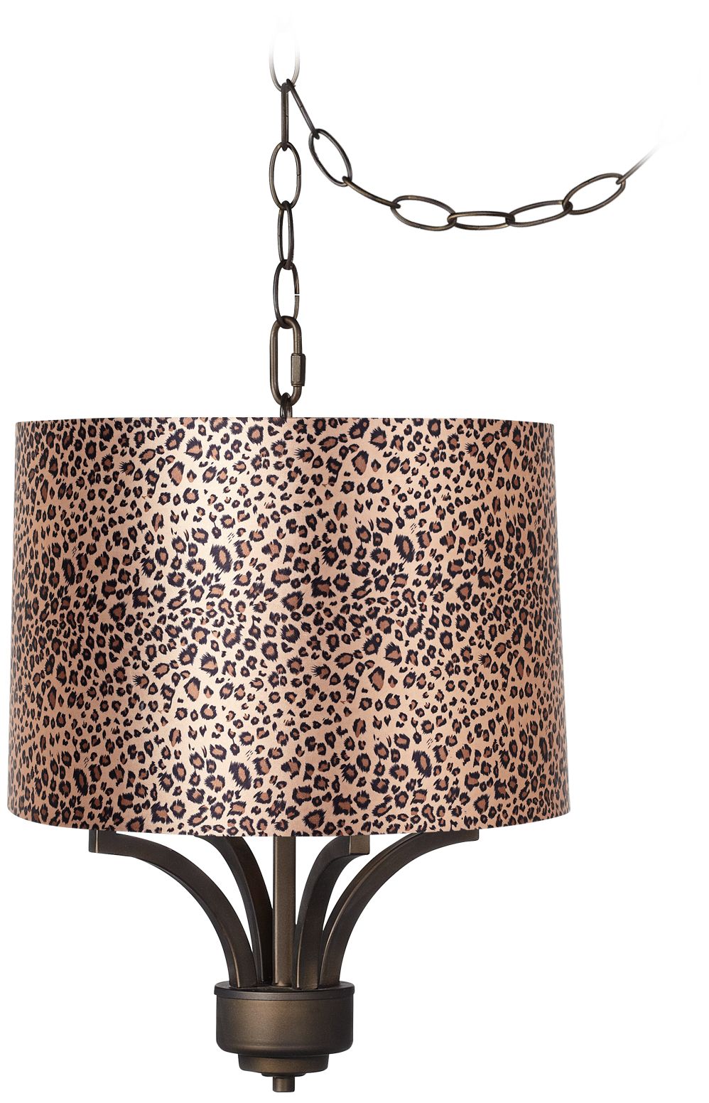 Fortuna Bronze 16" Wide Leopard Shade Mini Chandelier
