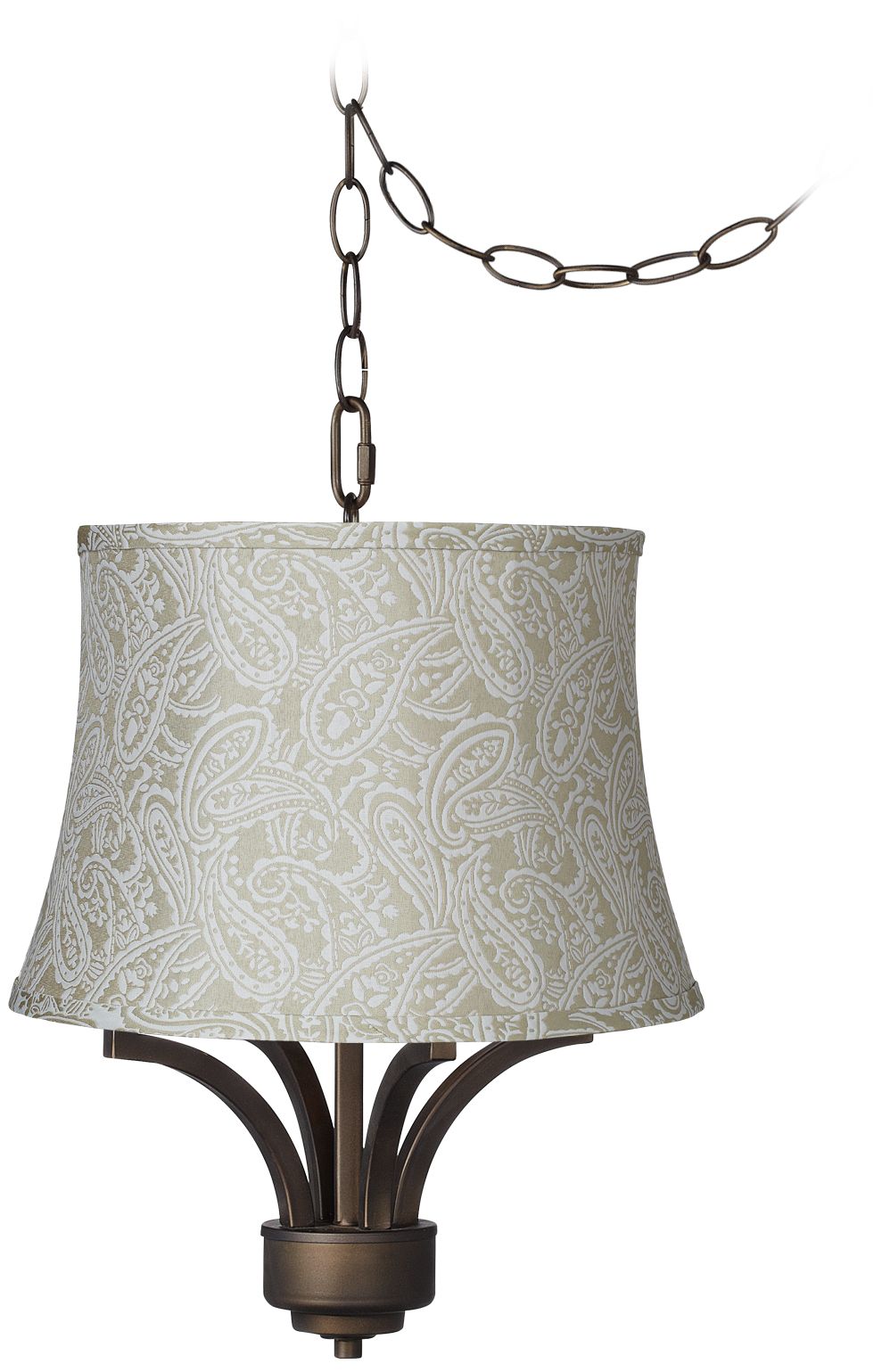 Fortuna Bronze 16" Wide White Paisley Mini Chandelier