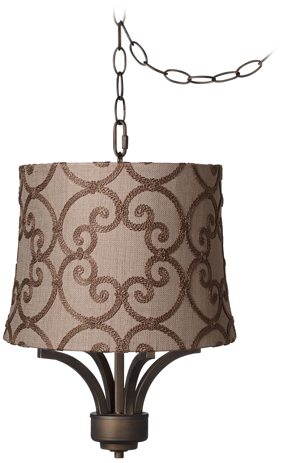 Fortuna Bronze 16" Wide Leiden Taupe Mini Chandelier