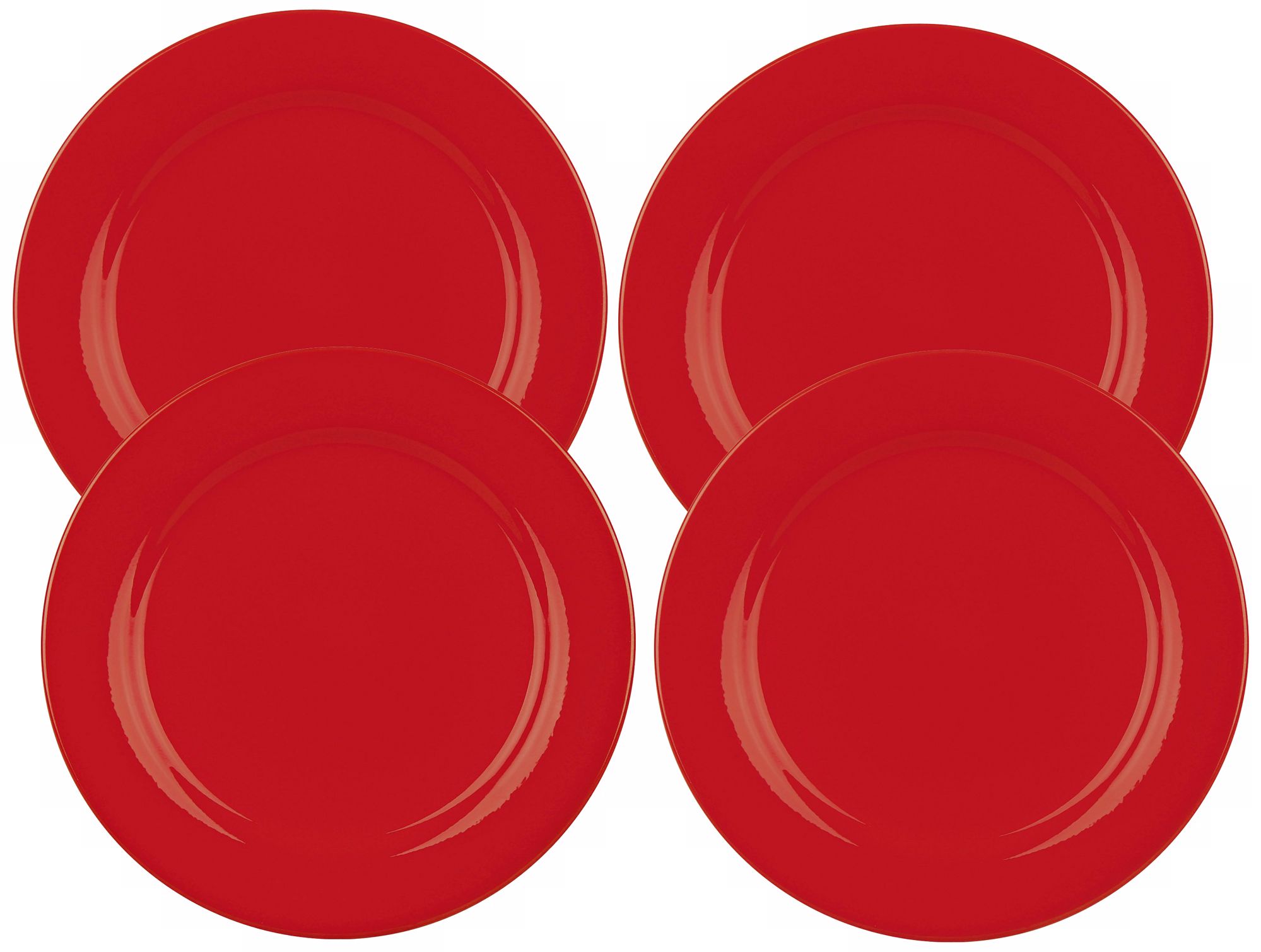 Set of 4 Fun Factory Red Salad Plates