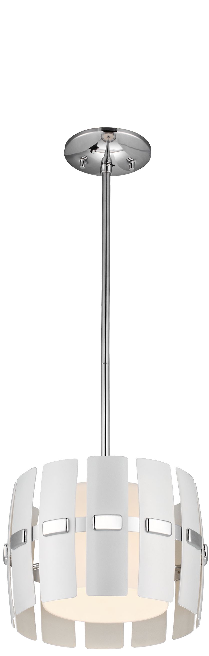 Luna Chrome and White 10 1/2"W Mini Pendant Light