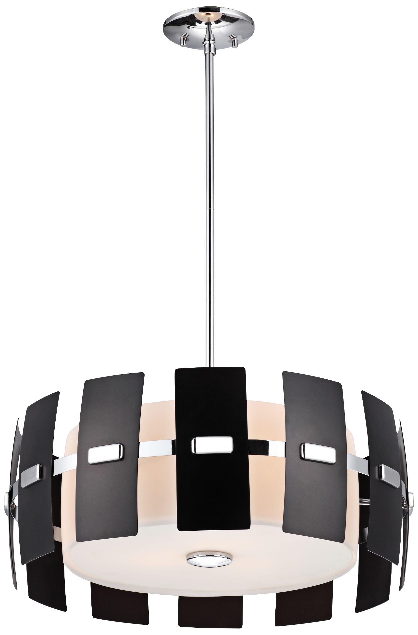 Luna 3-Light 21"W Chrome and Black Pendant Light