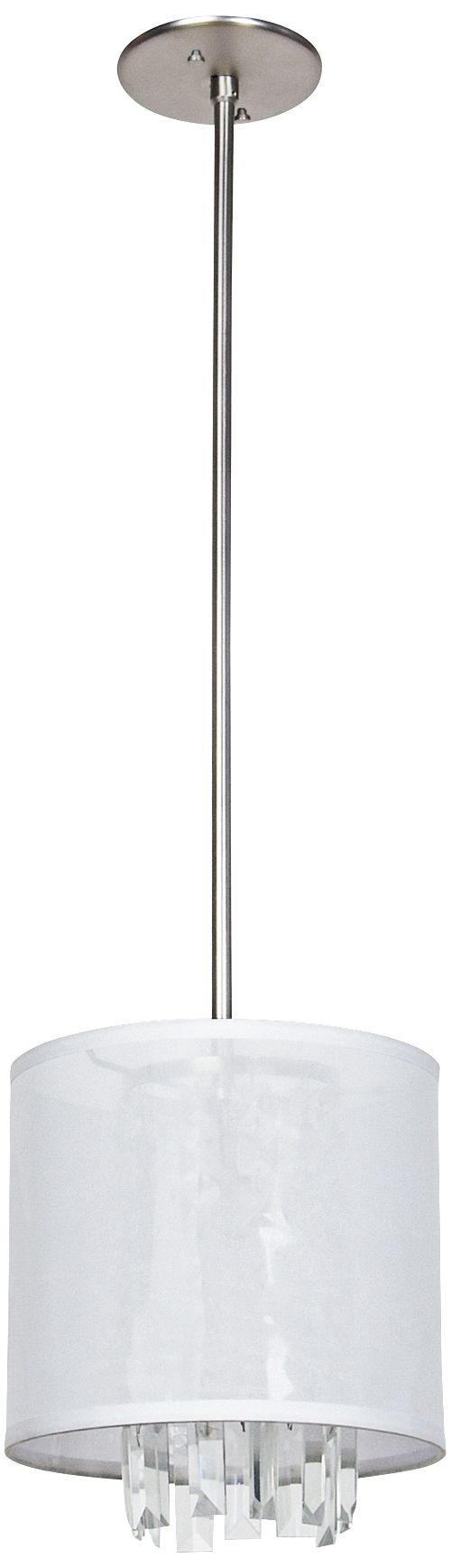 Piccadilly Chrome and White 9"W Mini Pendant Light