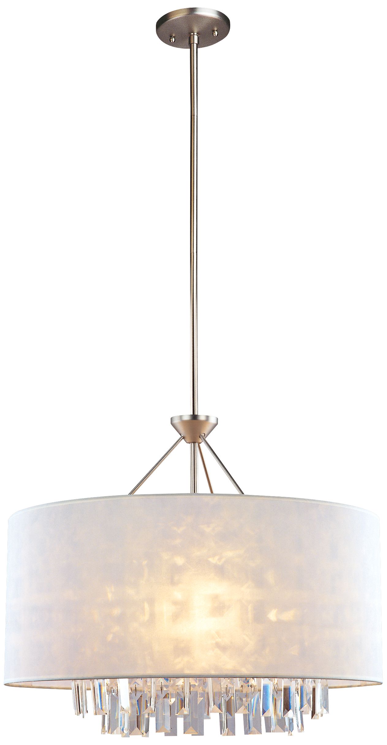 Piccadilly 5-Light Nickel and White 22 1/2"W Pendant Light