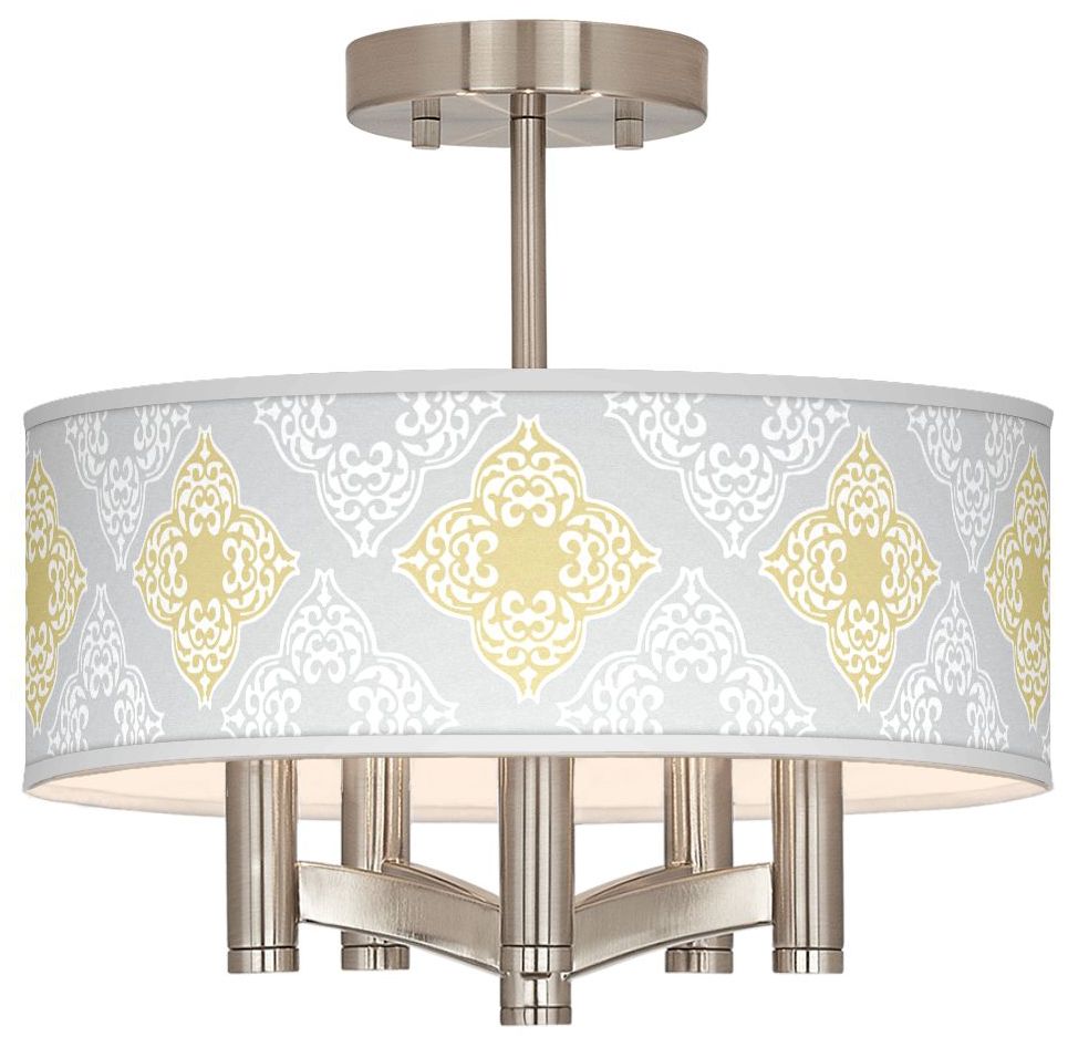 Aster Grey Ava 5-Light Nickel Ceiling Light