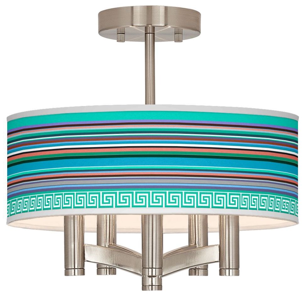 Key West Party Time Ava 5-Light Nickel Ceiling Light