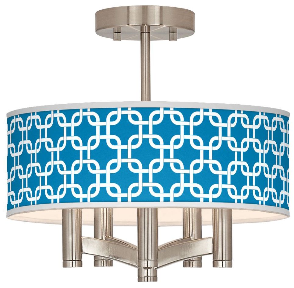 Blue Lattice Ava 5-Light Nickel Ceiling Light