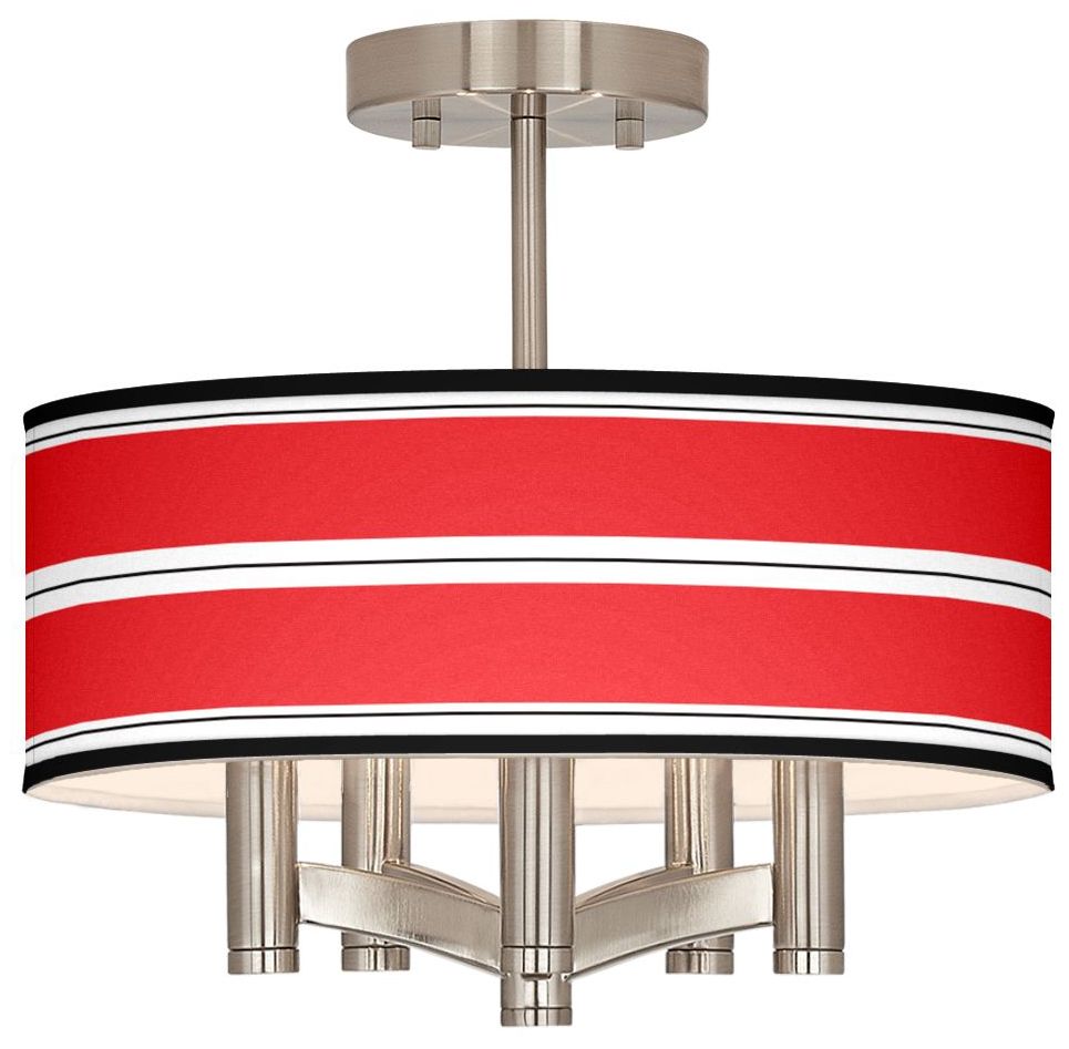 Red Stripes Ava 5-Light Nickel Ceiling Light