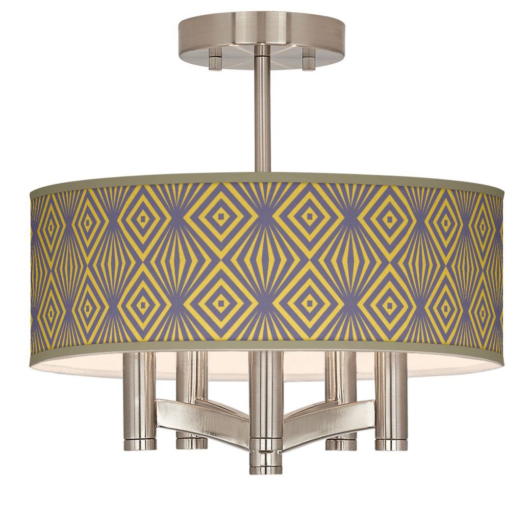 Deco Revival Ava 5-Light Nickel Ceiling Light