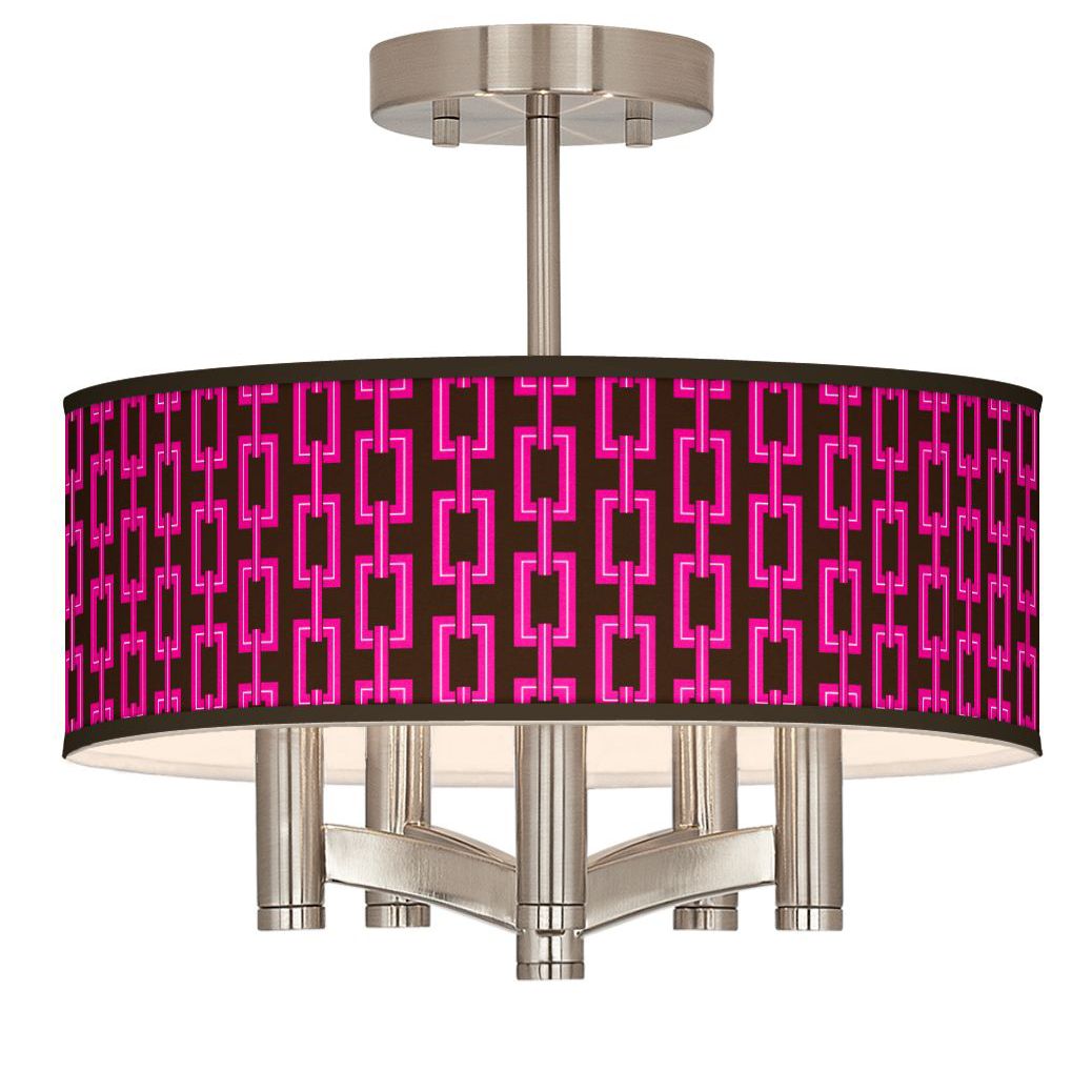 Chain Links Ava 5-Light Nickel Ceiling Light