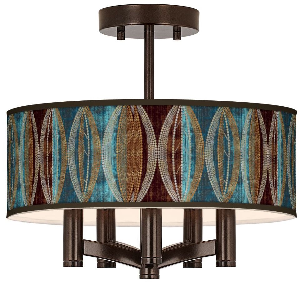 Stacy Garcia Pearl Leaf Peacock Ava Bronze Ceiling Light
