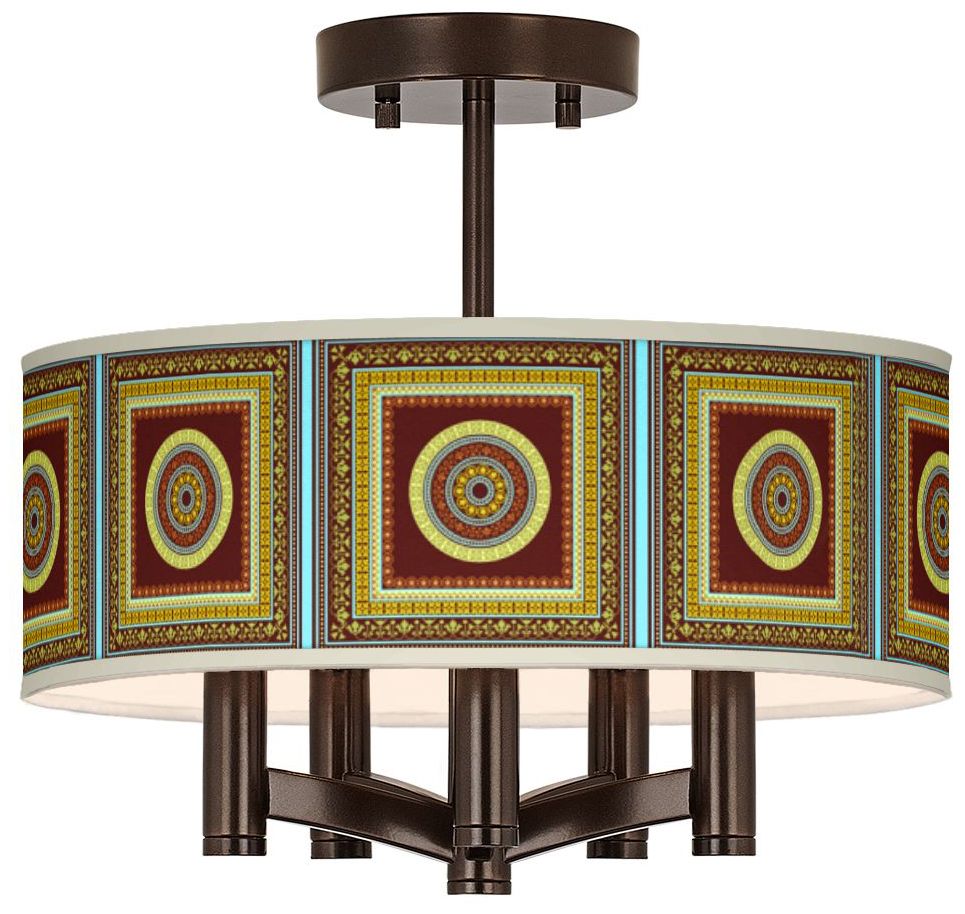 Tiber Medallion Garnet Ava Bronze Ceiling Light