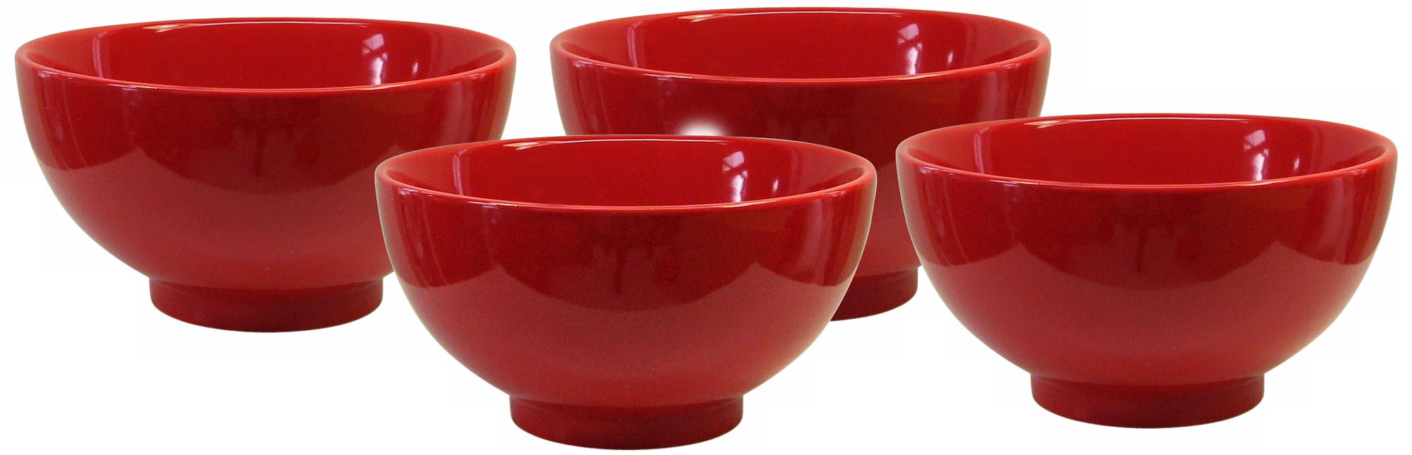 Set of 4 Fun Factory Red Soup Bowls