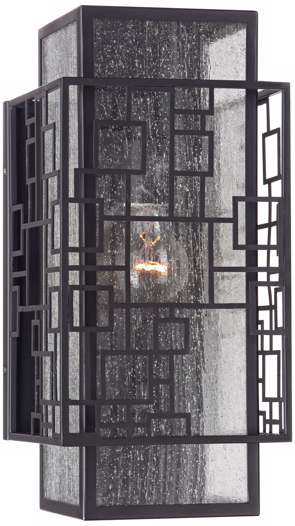 John Timberland Squares 15" High Bronze Outdoor Wall Light