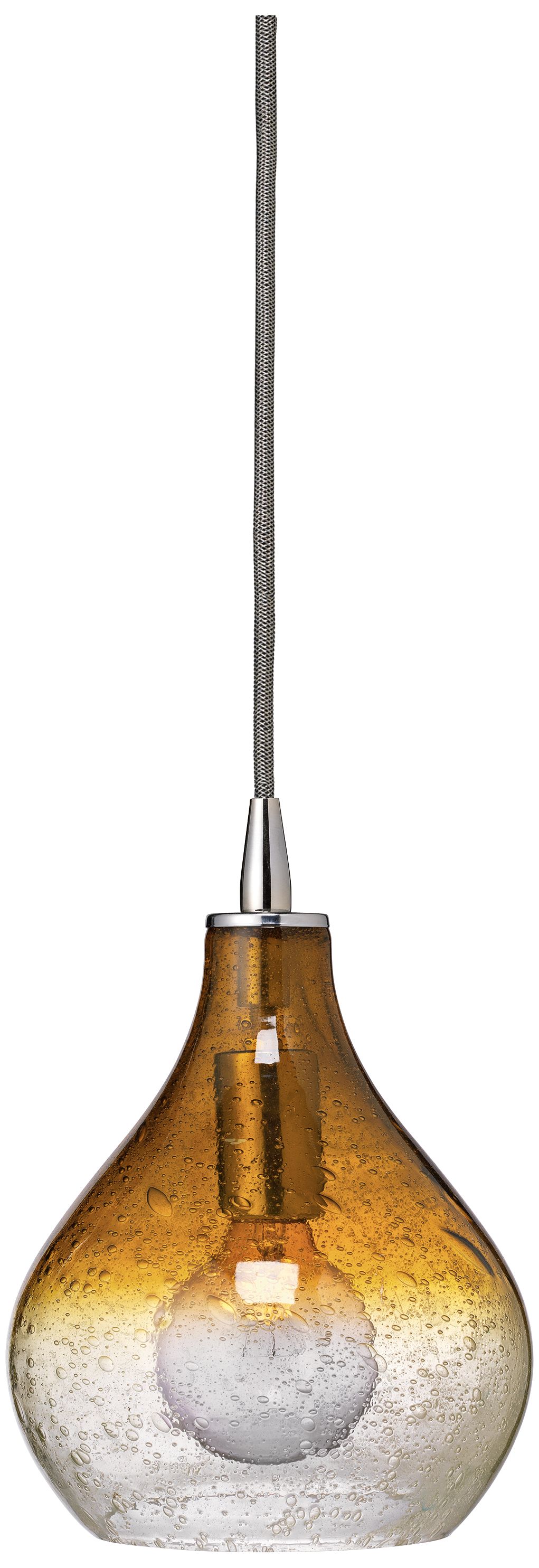 Jamie Young 7" Wide Gradient Amber Curved Pendant Light
