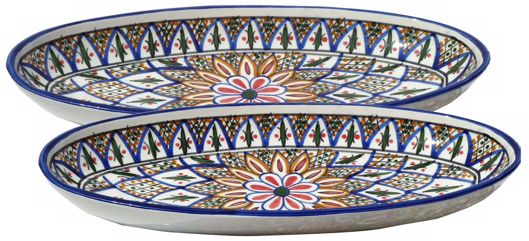 Le Souk Ceramique Set of 2 Tabarka Large Oval Platters