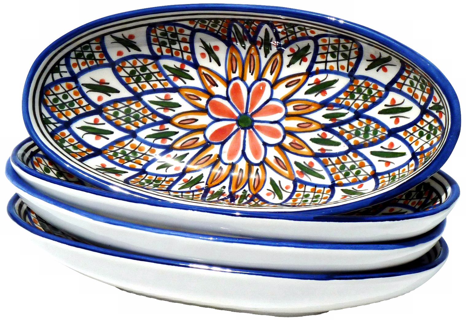 Le Souk Ceramique Set of 4 Tabarka Small Oval Platters