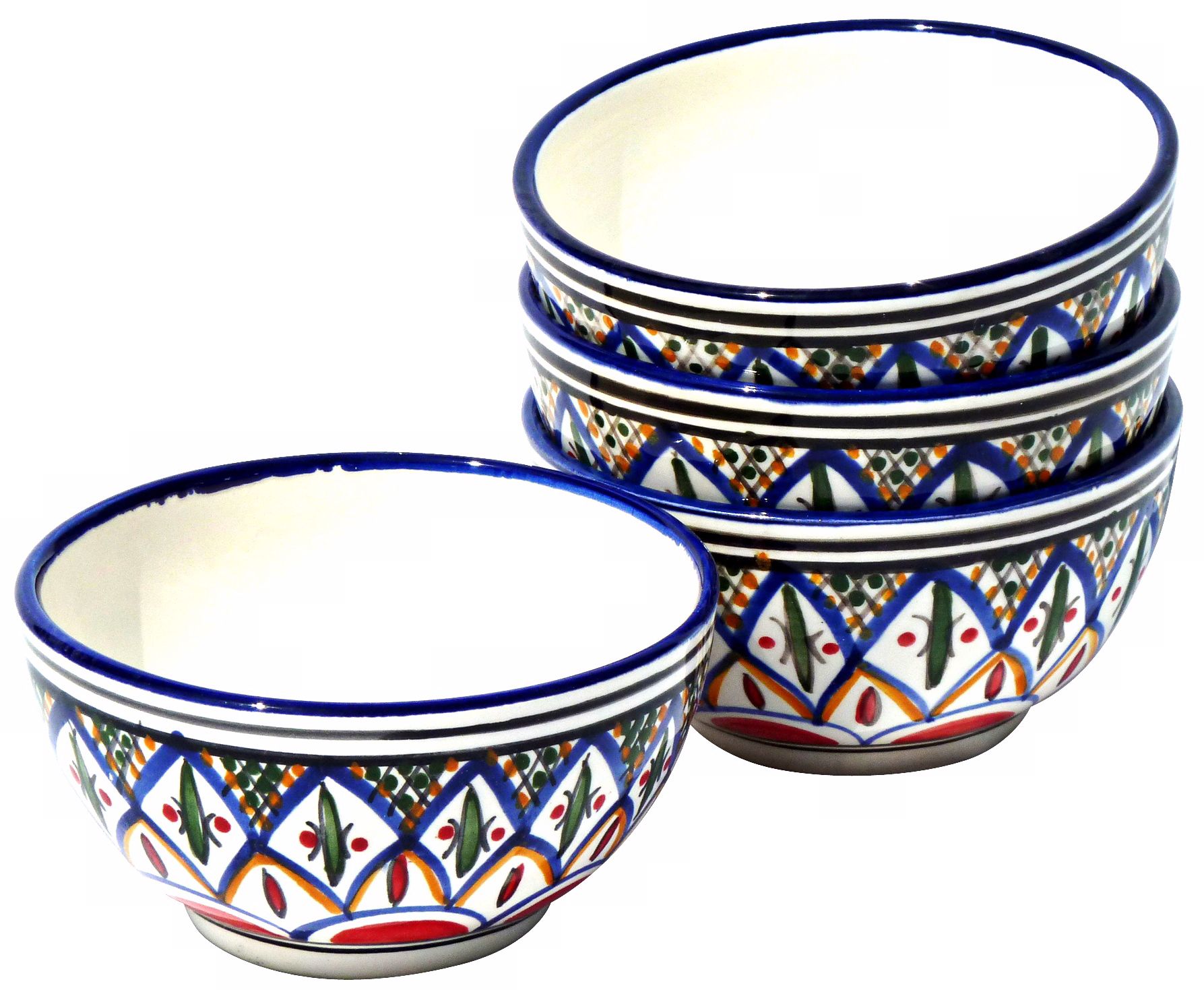 Le Souk Ceramique Set of 4 Tabarka Soup/Cereal Bowls