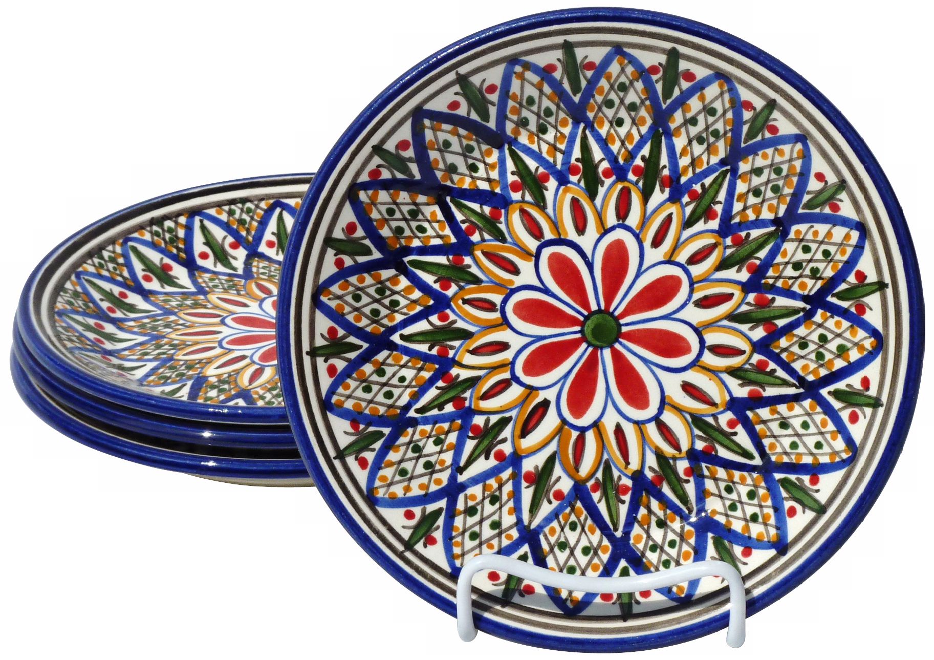 Le Souk Ceramique Set of 4 Tabarka Design Side Plates