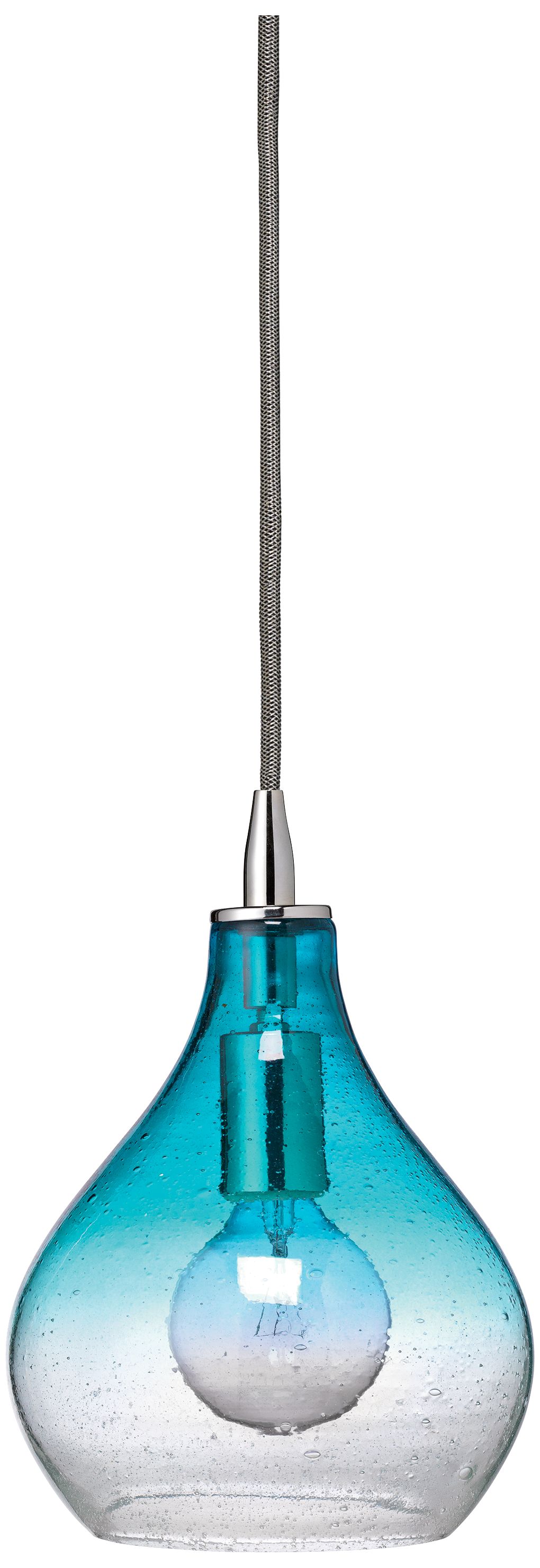 Jamie Young Gradient Aqua Glass 7" Wide Pendant Light