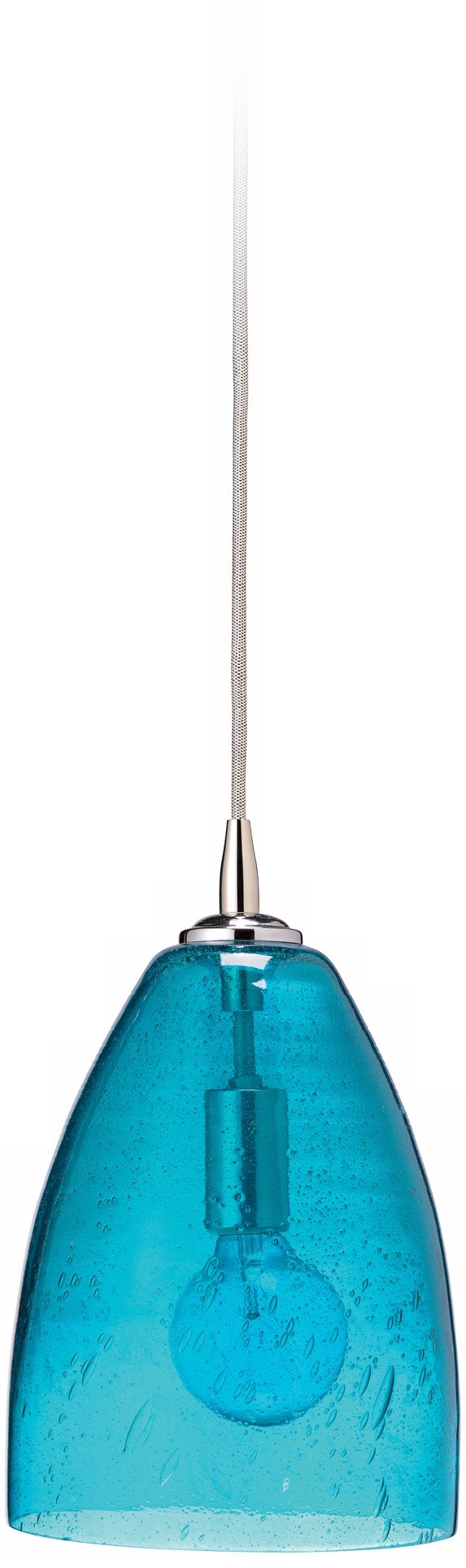Jamie Young 9"W Aqua Seeded Glass Dome Pendant Light