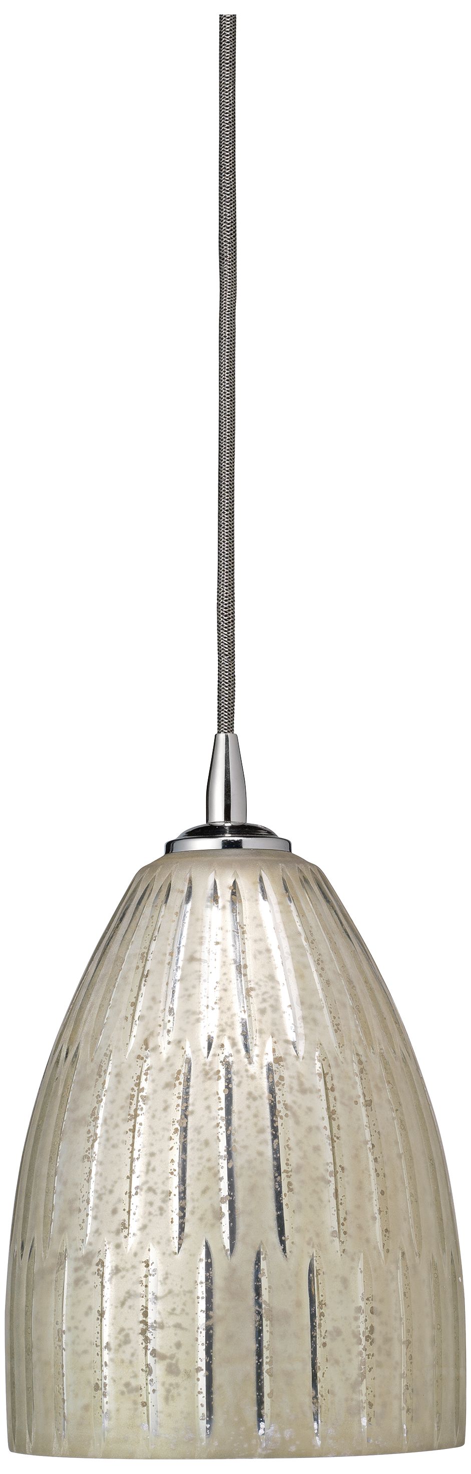 Jamie Young Striped Silver 9" Wide Pendant Light