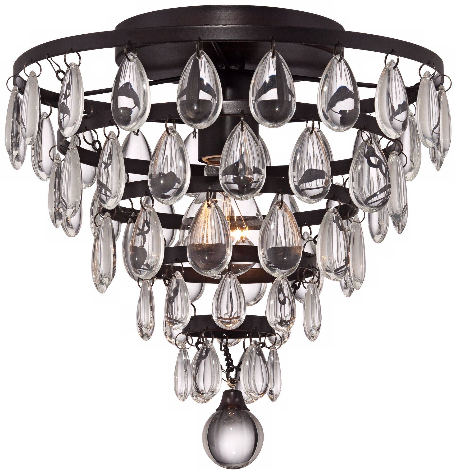 Supresa Crystal 11" Wide Oil-Rubbed Bronze Ceiling Light