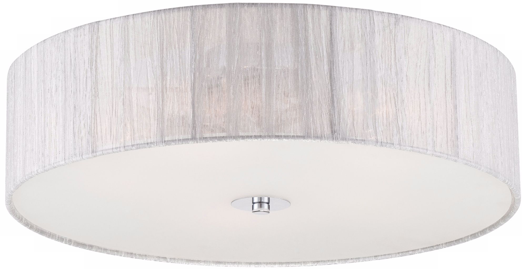 Silver Drum 20" Wide Fabric Ceiling Light