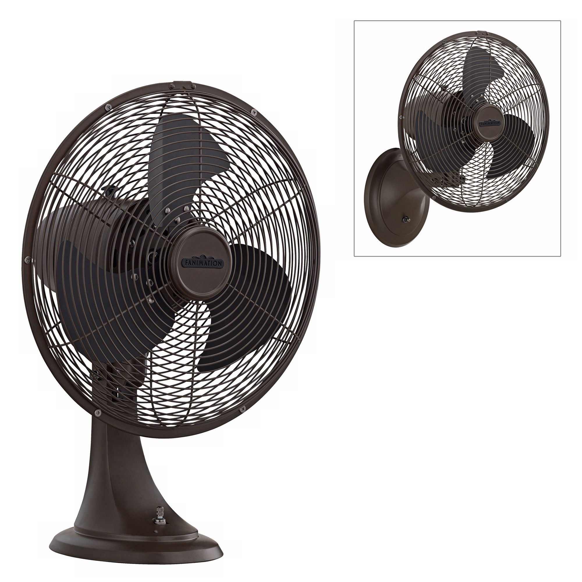 14 1/2"  Wide Oil-Rubbed Bronze Portbrook Wall or Table Fan