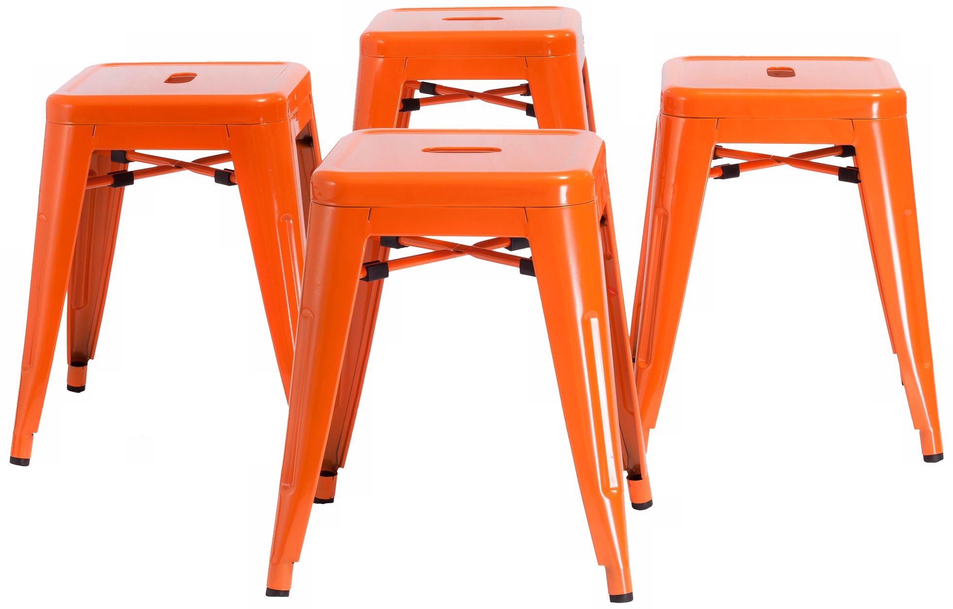 Stockwell Set of 4 Orange Iron Chairs