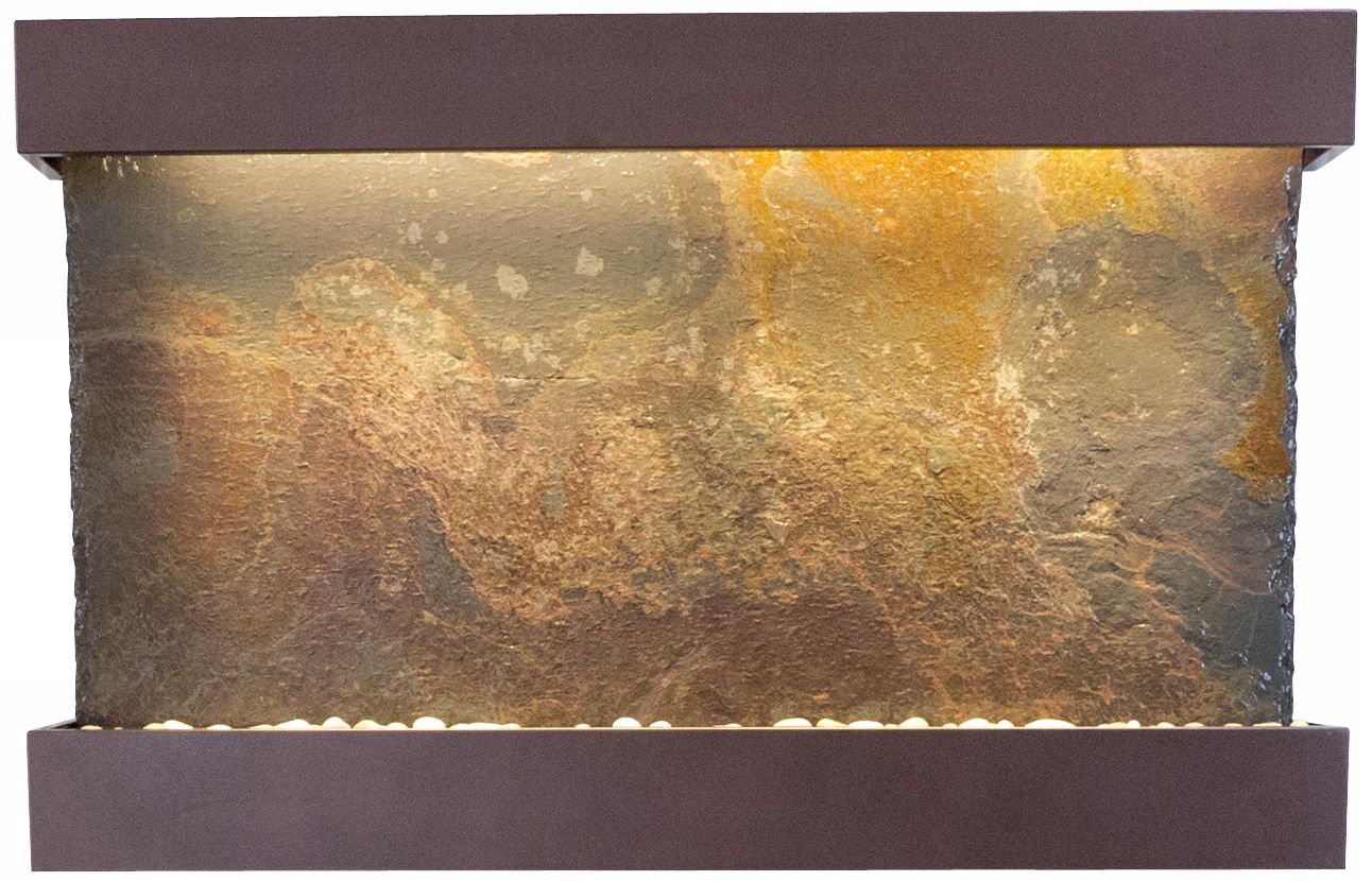 Classic Quarry Raja Slate 51" Wide Coppervein Wall Fountain