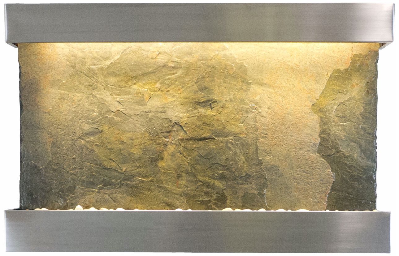 Classic Quarry 51" Wide Jera Slate Stainless Wall Fountain