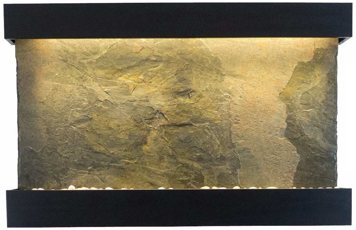 Classic Quarry 51" Wide Jera Slate Onyx Black Wall Fountain