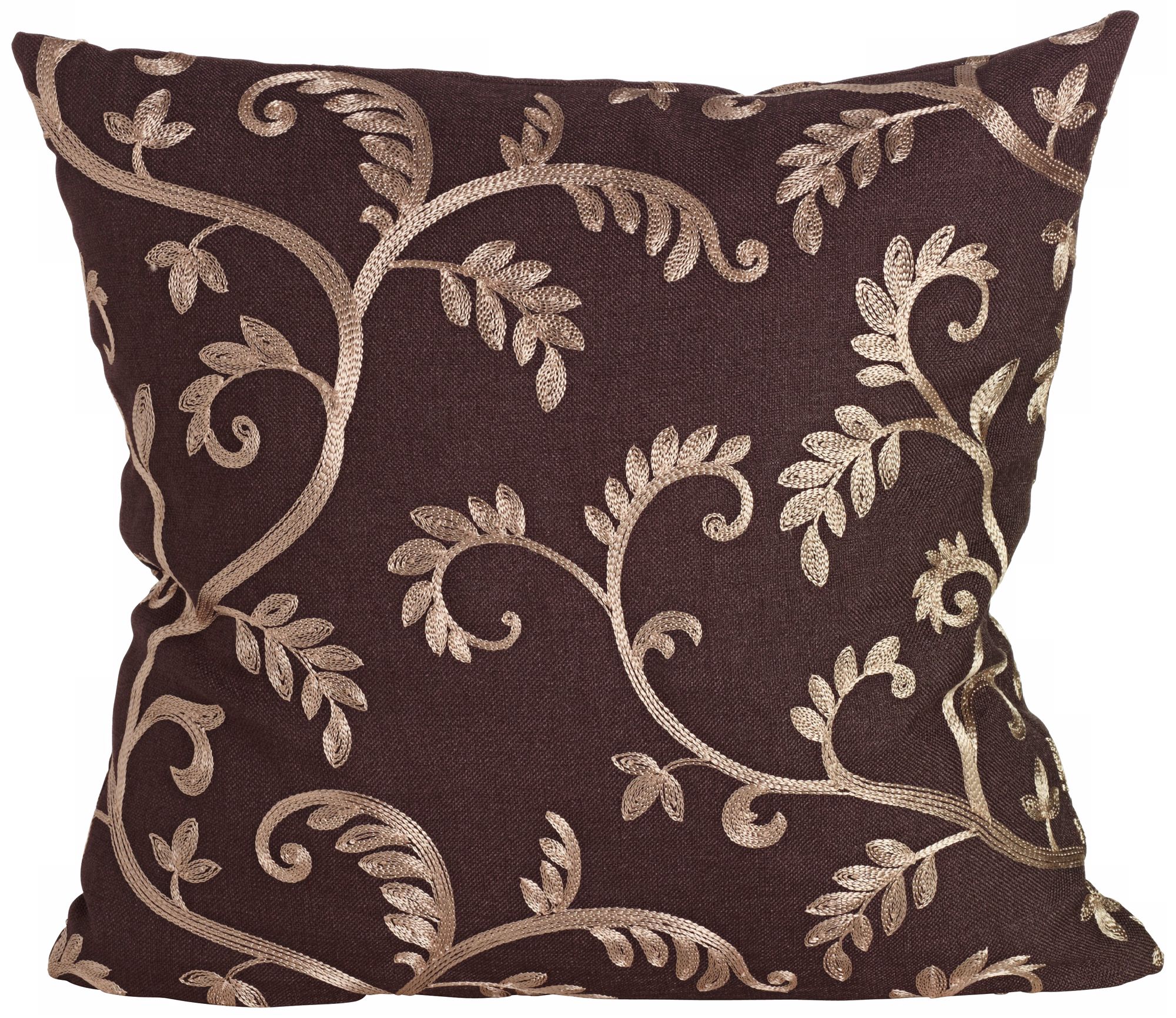 Margot Chocolate and Tan 18" Square Down Throw Pillow