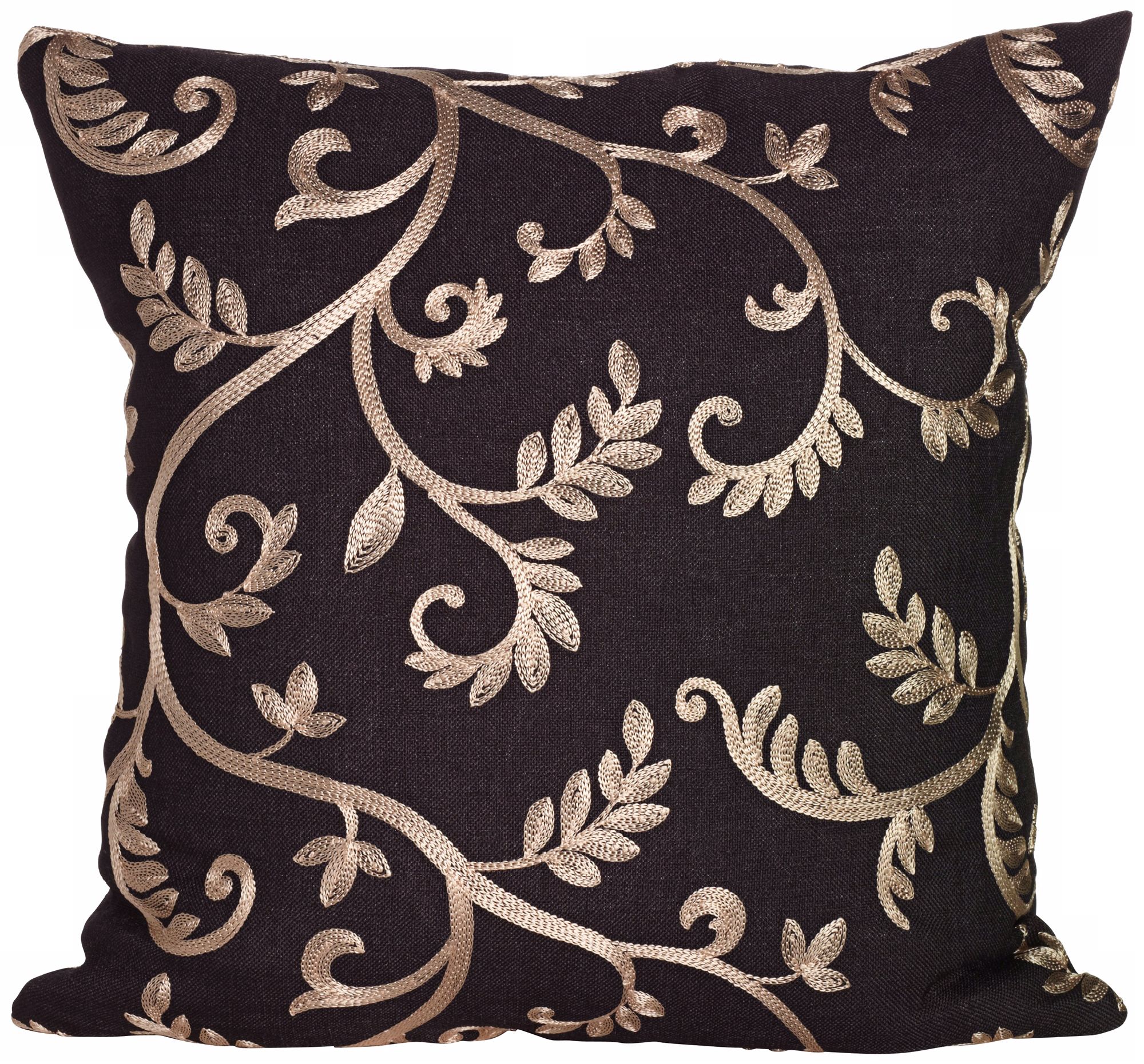 Margot Black and Gold 18" Square Down Throw Pillow