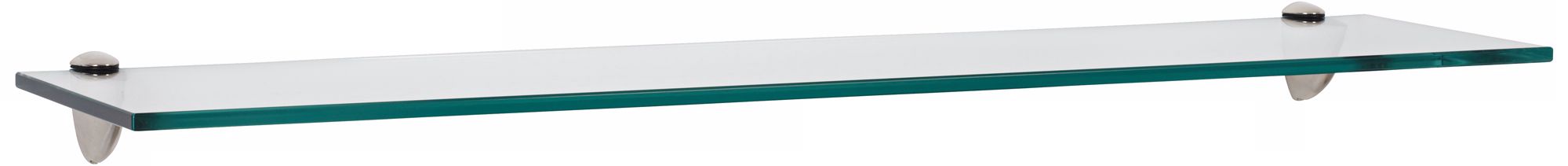 Peacock Brushed Steel 8" Deep Floating Glass Shelves