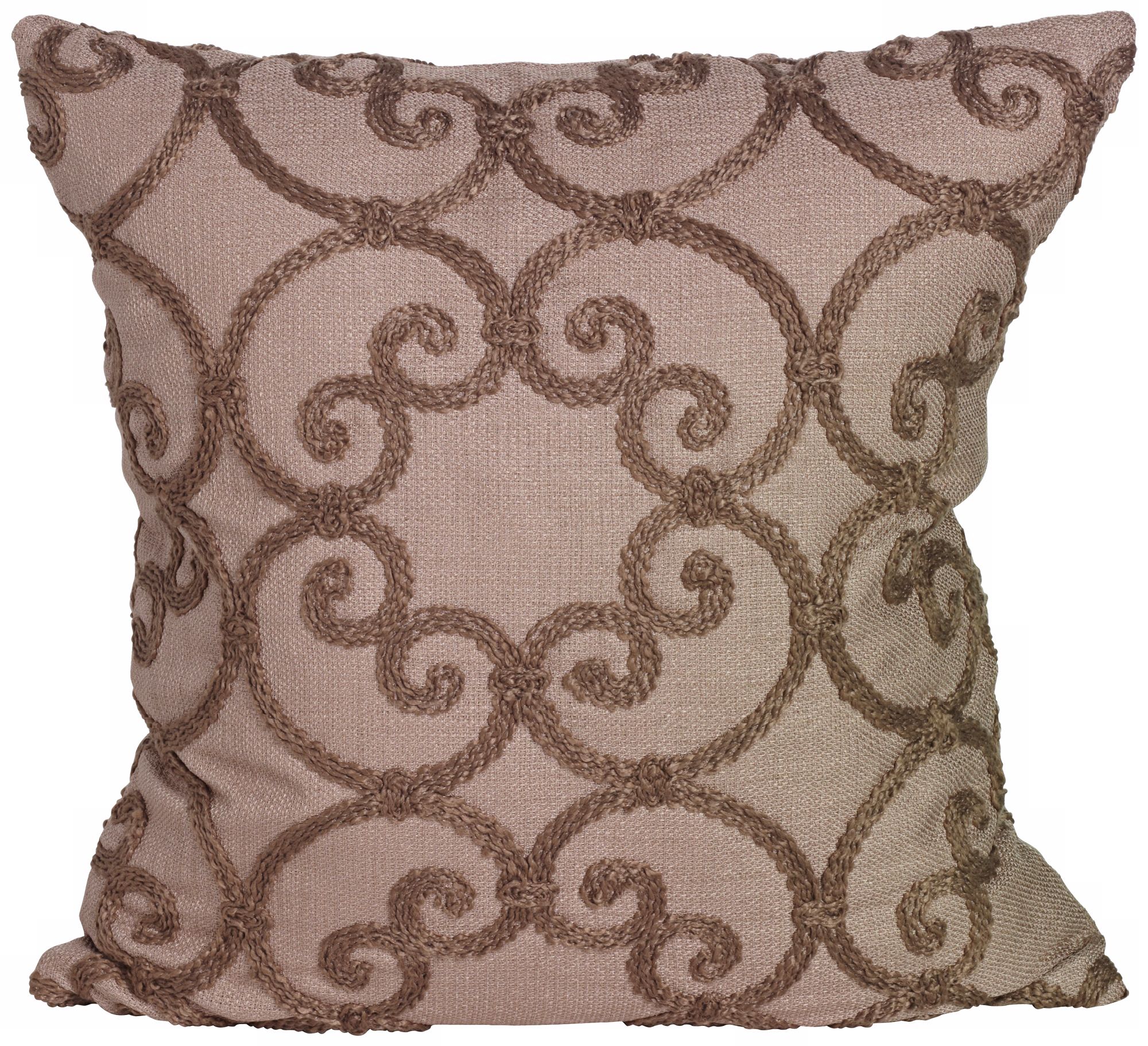 Leiden Taupe 18" Square Down Throw Pillow