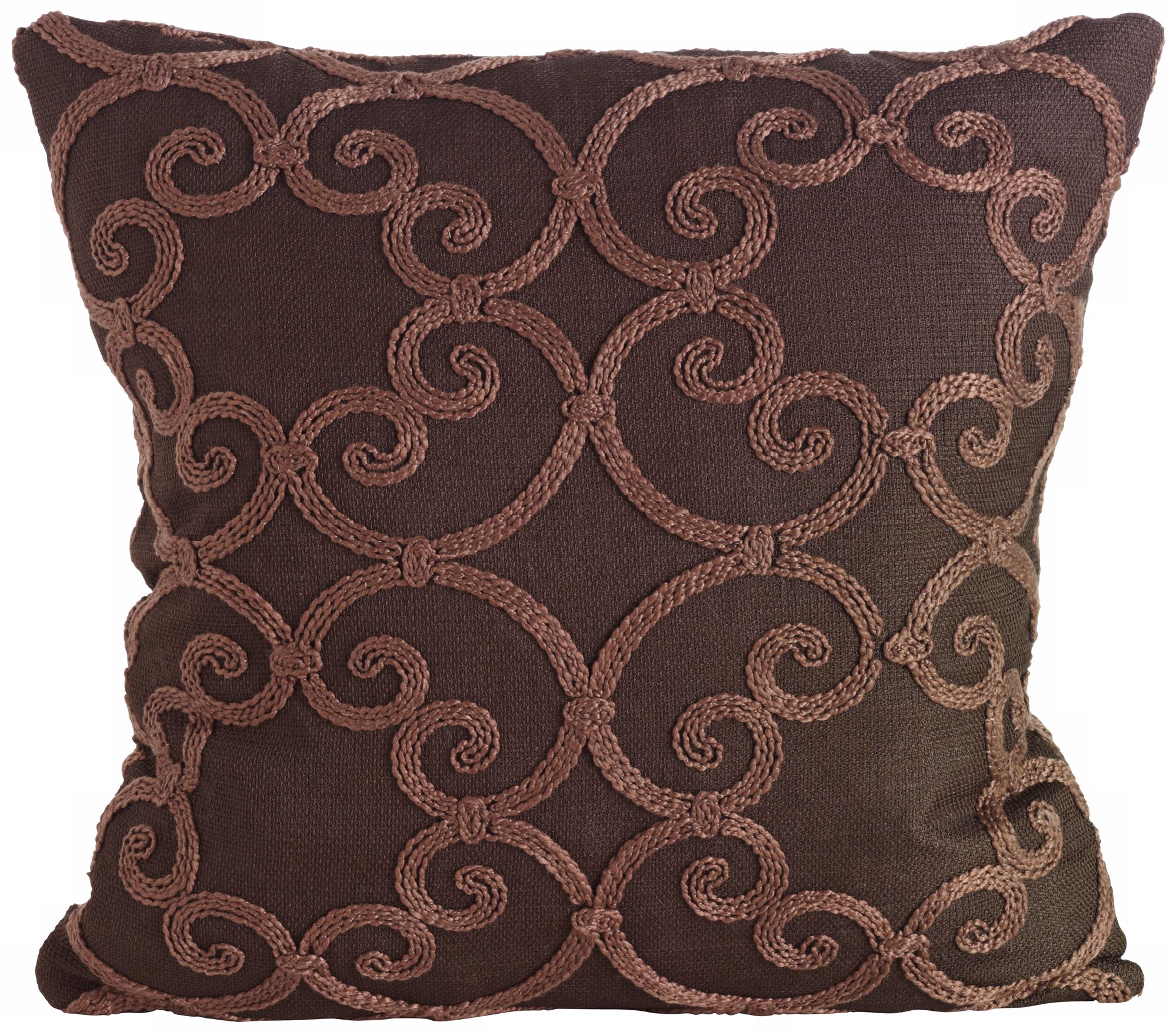 Leiden Chocolate 18" Square Down Throw Pillow