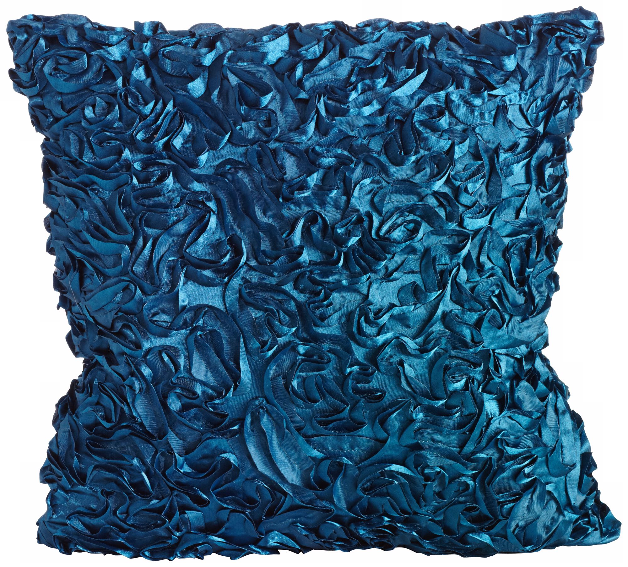 Duke Turquoise Ruffles 18" Square Down Throw Pillow