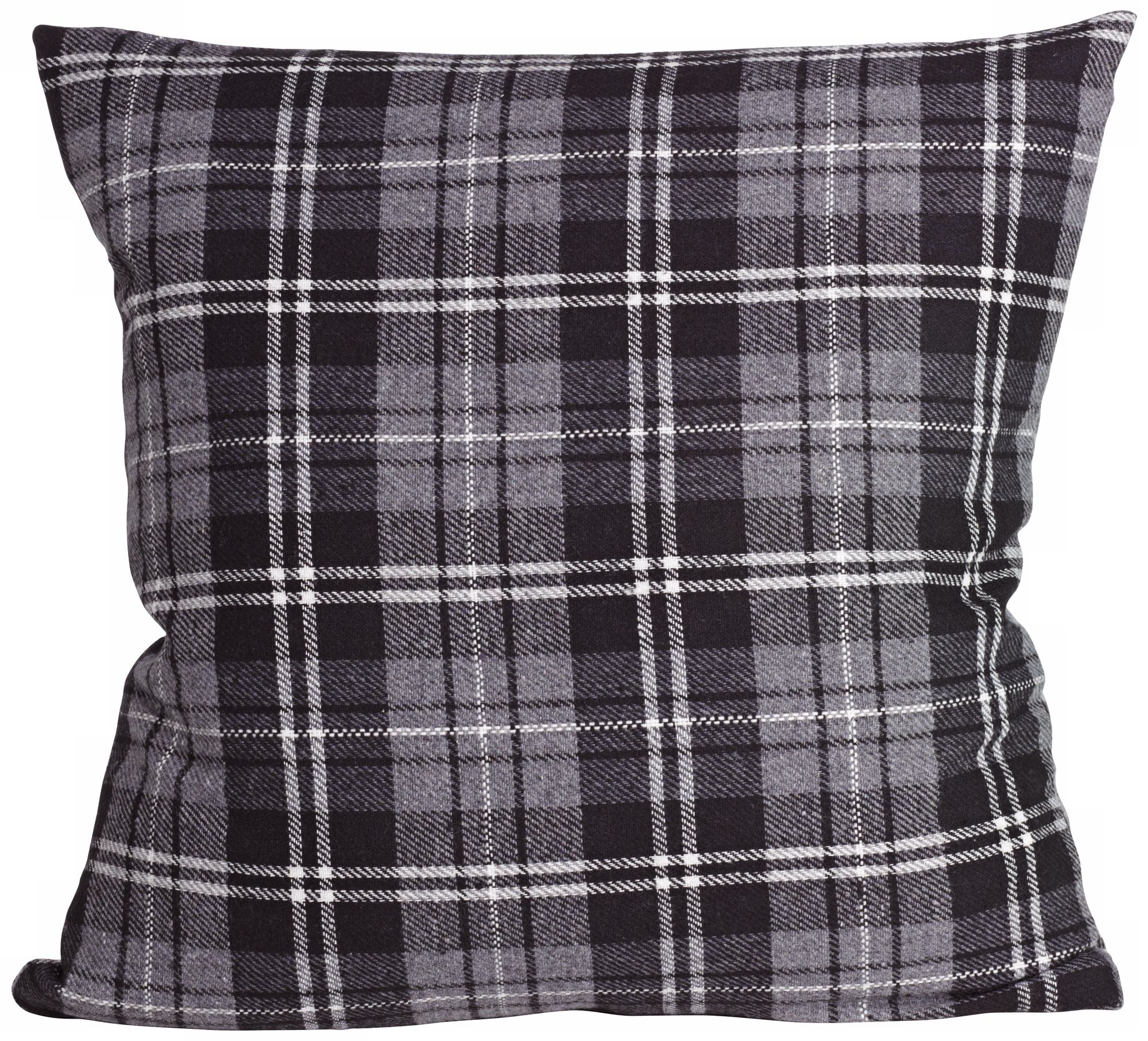 Gentlemen Check Silver Stone 18" Square Down Throw Pillow