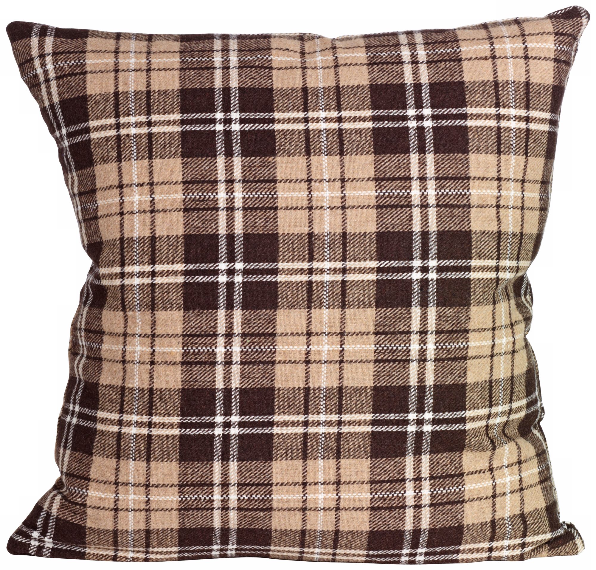 Gentlemen Check Camel 18" Square Down Throw Pillow