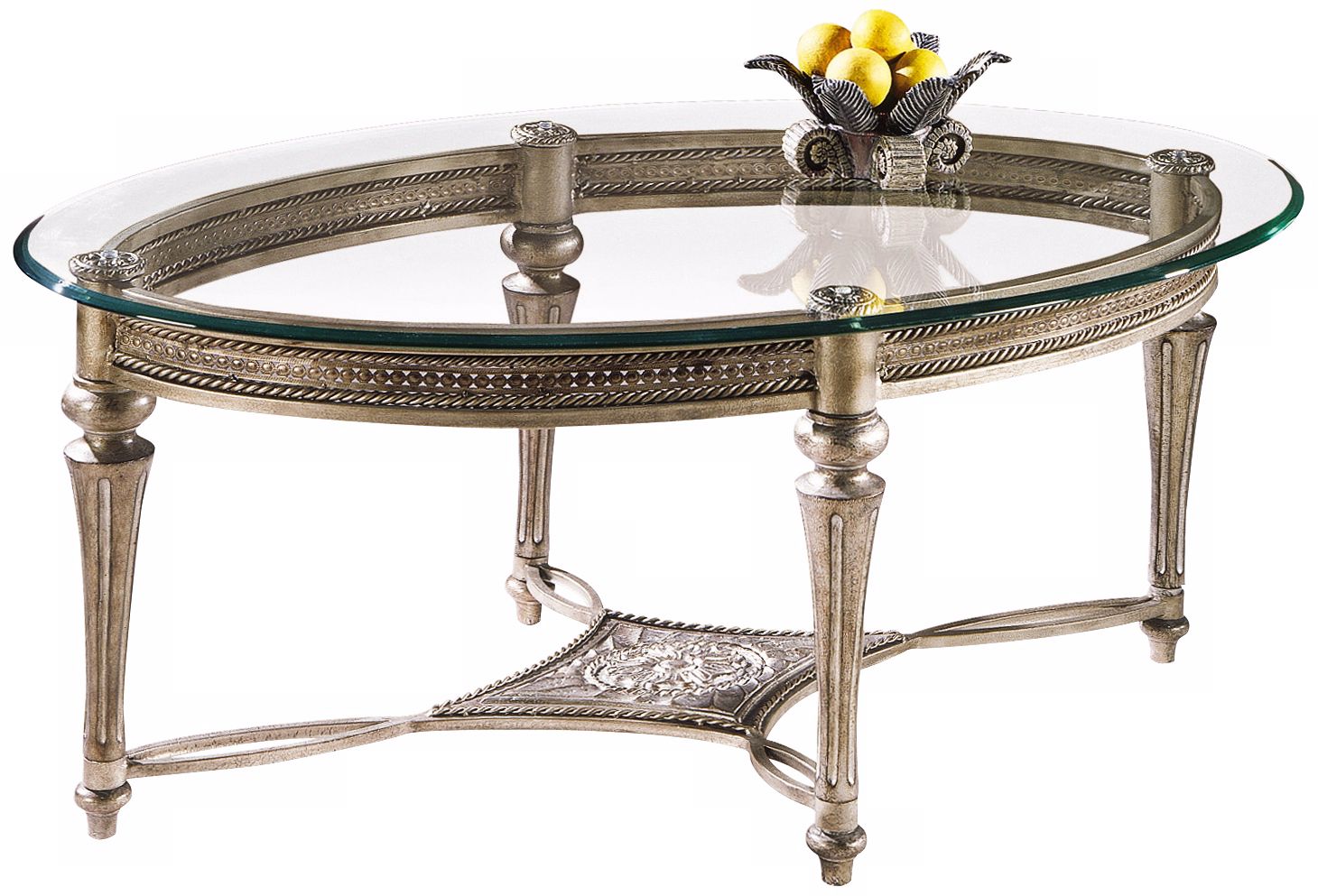 Galloway Brush Pewter Oval Cocktail Table